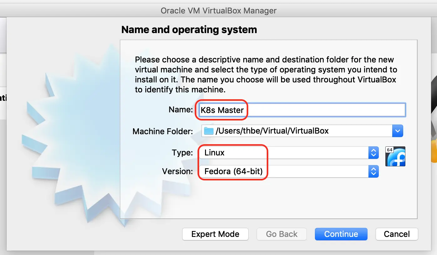 VirtualBox create master VM
